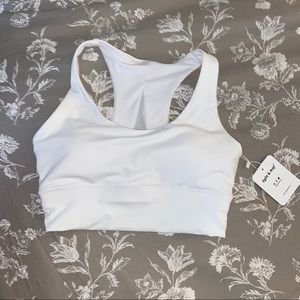 light & leaf // white sports bra